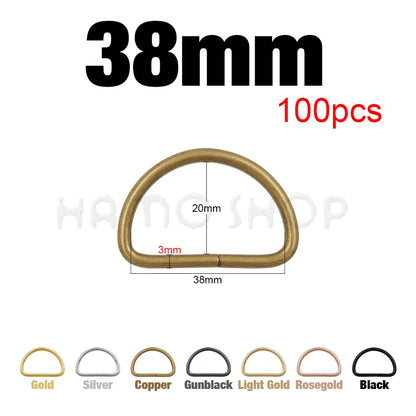 Hebilla ajustable de metal con anilla en D para correas de mochilas, bolsos, collares de gato y perros, accesorios de bricolaje, 20-1000 unidades