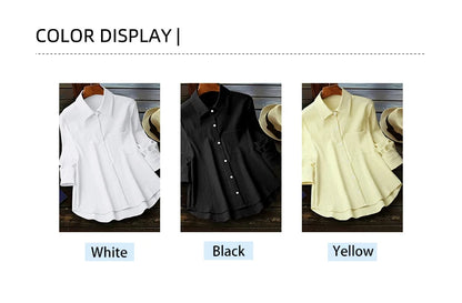 Blusa de manga larga para mujer, talla grande, primavera-verano 2025, nueva chaqueta holgada, chaqueta de trabajo informal, camisa con botones, ropa de abrigo
