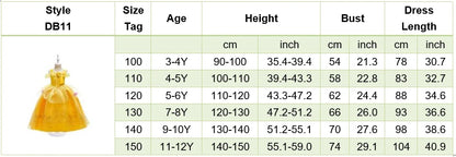 Children Princess Costume Kids Halloween Carnival Beauty Beast Birthday Party Clothes Girl Yellow Belle Cosplay Dress Up