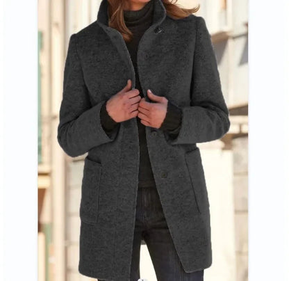 Cardigan Coat Women Clothes Warm Autumn 2023 Fashion Versatile Loose Fitting Retro Button Stand Collar Long Sleeve Y2k Overcoat