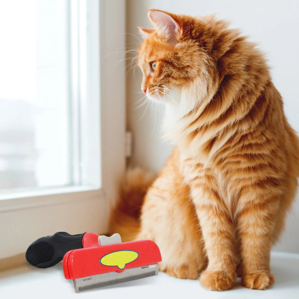 Peines para quitar el pelo de mascotas y gatos, cepillos de aseo para perros y gatos, peines de masaje para la caída del pelo, cepillo de limpieza y desenredado para recortar el pelo de mascotas.