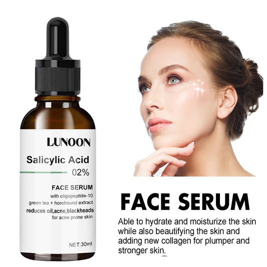 Salicylic Acid Facial Serum Firms, Evens Skin Tone, Unclogs Pores, Controls Oil, Lightens Fine Lines, Fast Absorption, Face Care