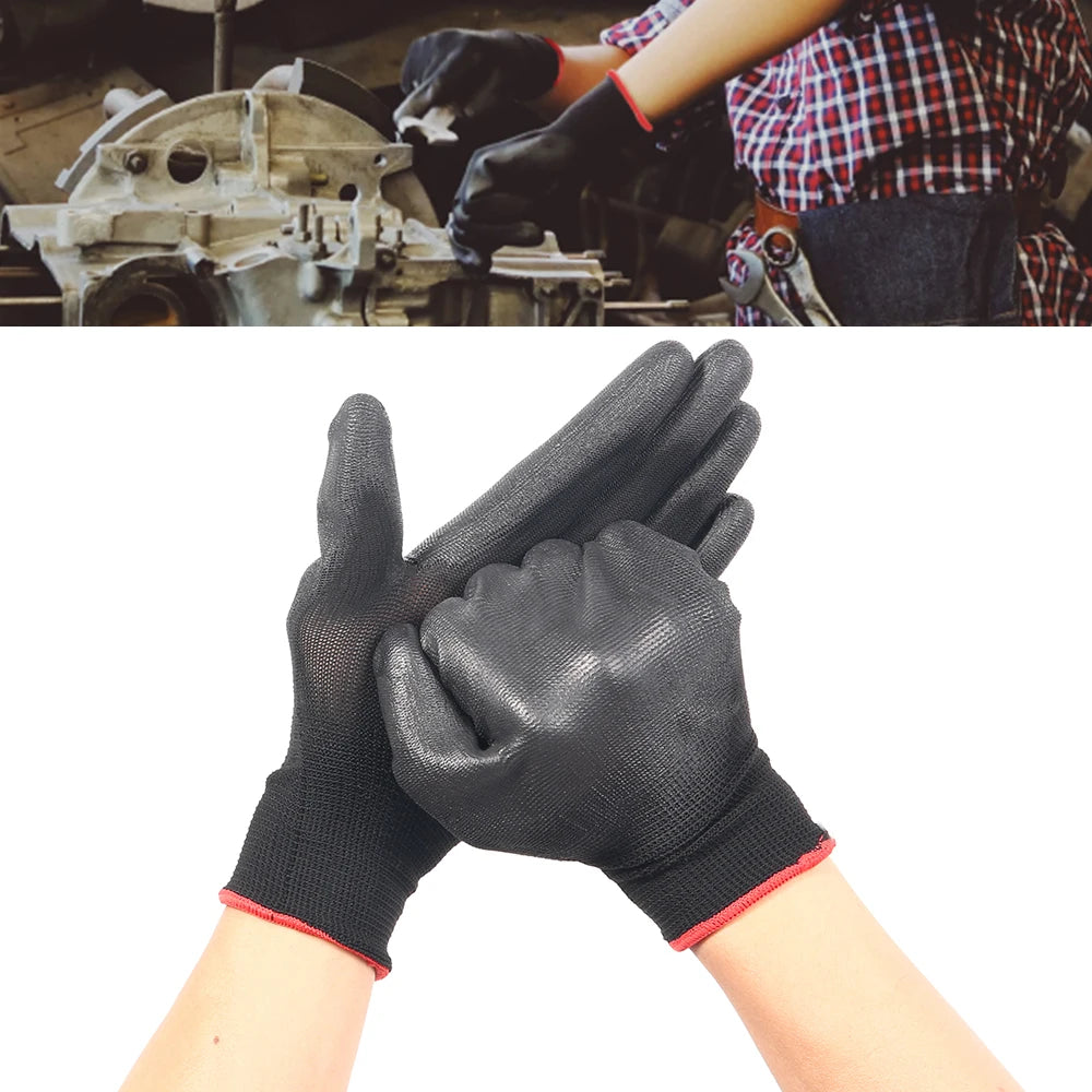 12-36 pairs of nitrile safety coated work gloves, PU gloves and palm coated mechanical work gloves, obtained CE EN388