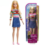 Genuine Barbie Fashionista Dolls, Brunette Hair, Blonde Fashion Doll Accessories, Dress Up Kids Toys for Girls, Children's Playthings