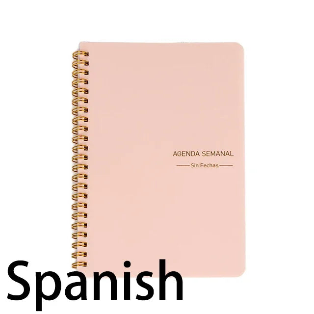 2023 A5 Spanish Agenda Notebook Bullet Daily Weekly Journal Schedule English Planner Organizer School for Office Stationery