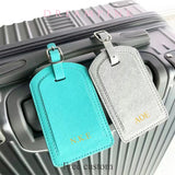 Custom Letters Saffiano PU Leather Luggage Tag Wholesale Personalize Initial Travel Accessories Women Men Suitcase Name Card Tag