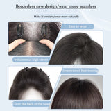 Aplique de cabelo para topo de cabeça volume natural e cobertura e invisível de cabelos brancos