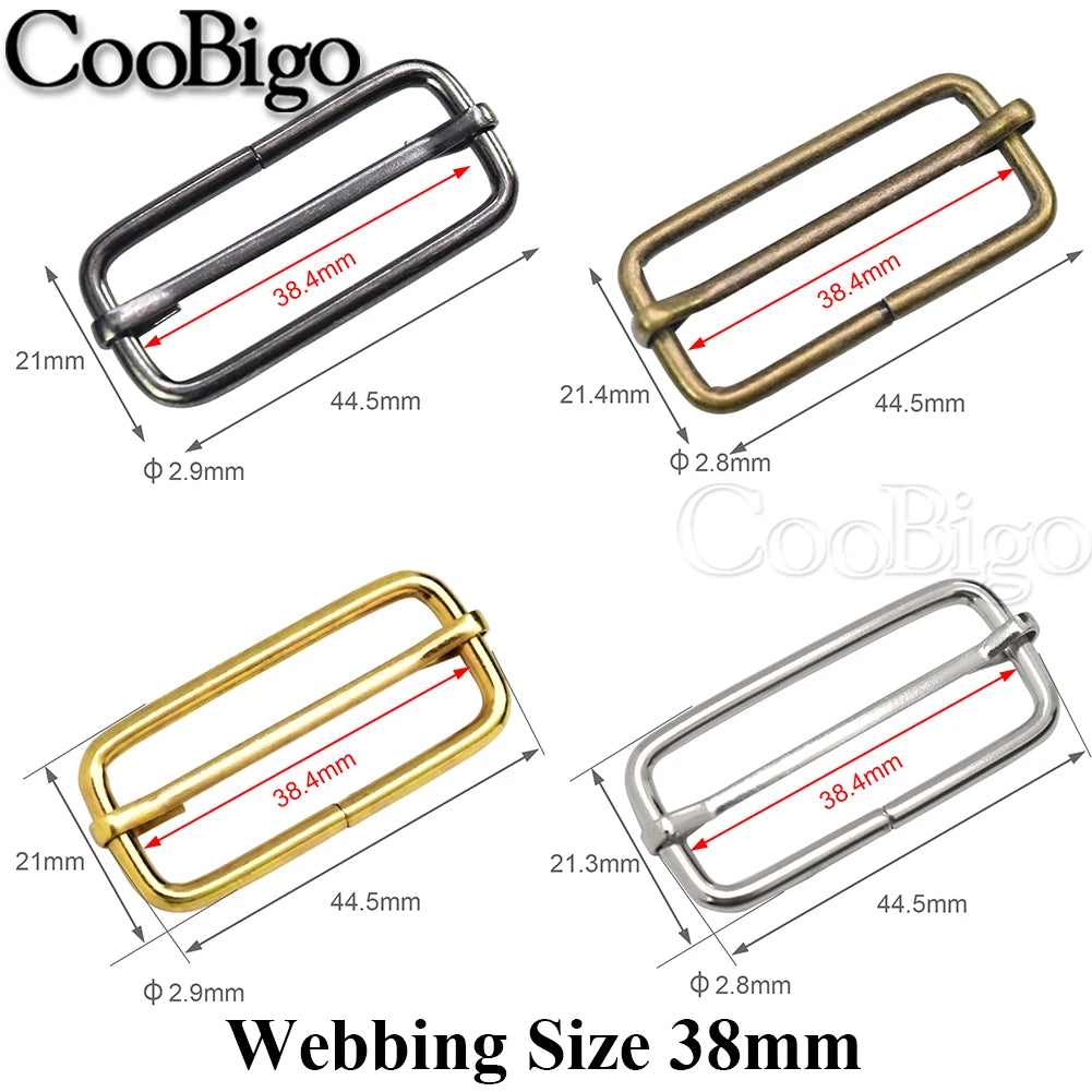 10pcs Metal Slides Tri-Glides Wire-Formed Roller Pin Buckles Slider Adjuster Bag Strap Accessories 15mm 20mm 25mm 32mm 38mm 50mm