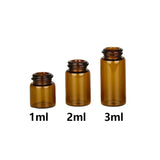 5pcs 1ml 2ml 3ml Amber Roll-on Bottles for Essential Oils Roll-on Perfume Bottle Stainless Steel Ball Container More Color
