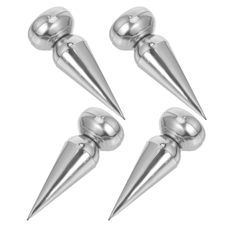 4pcs 19mm Stainless Steel Conical Toppers for Square Tubes Outdoor Garden Railings Finial Tops Garden Fence Iron Wrought Iron