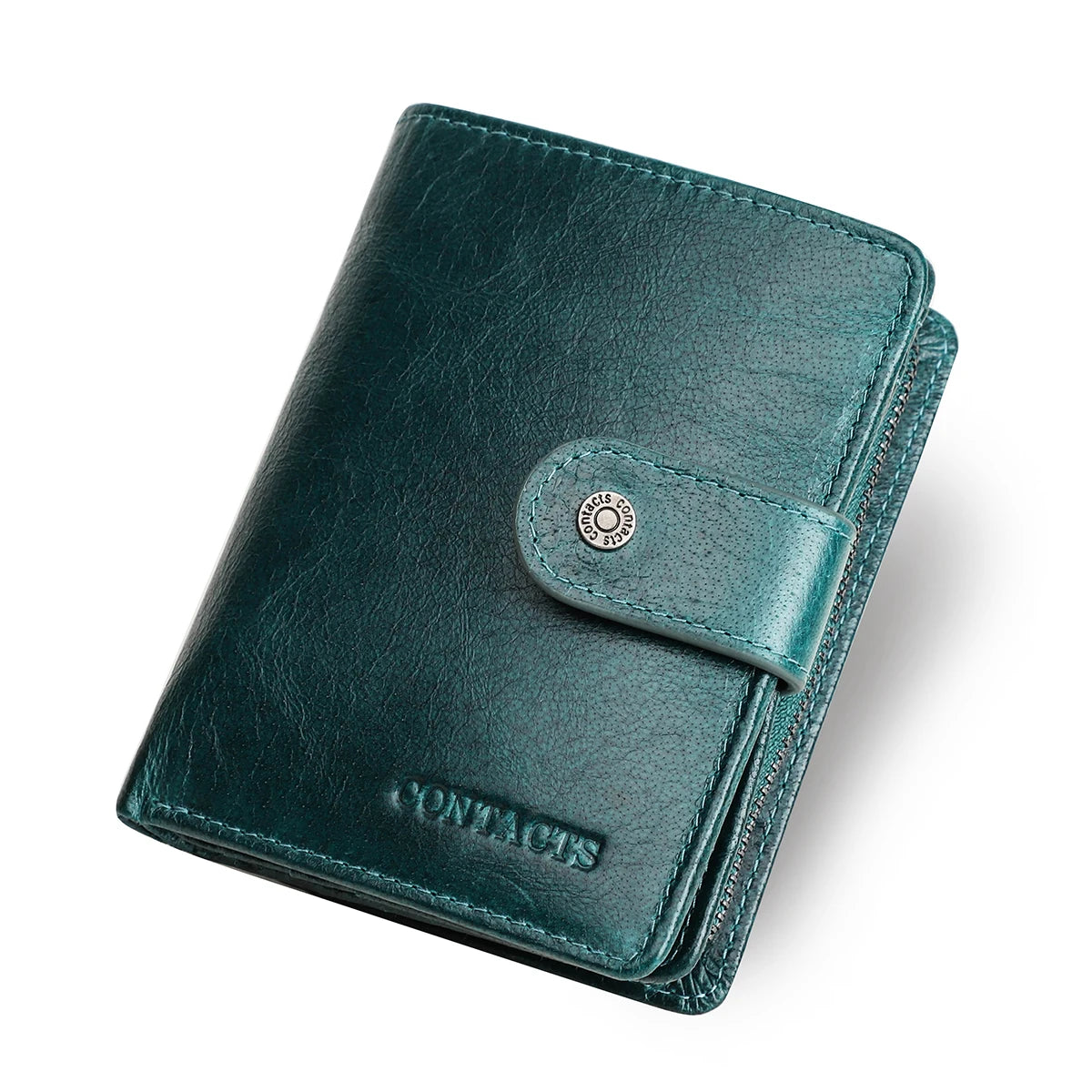 ONTACT'S Genuine Leather Short Wallets for Men RFID Vintage Coin Purse Card Holder Male Money Clip Women‘s Wallet Bag HandbagC