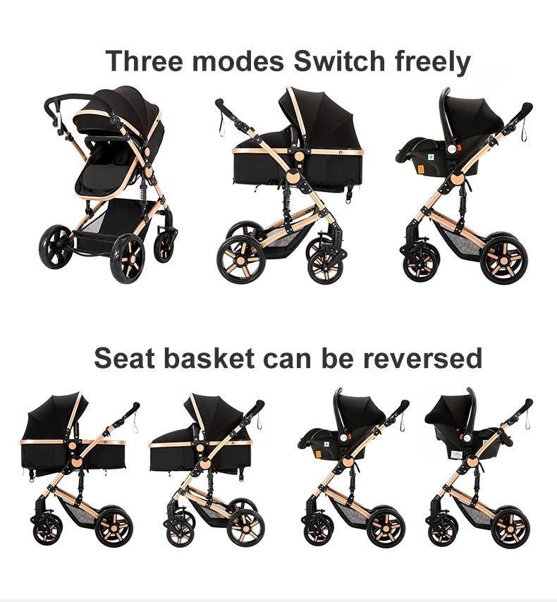Cochecitos 3 en 1, cochecito de bebé, asiento de coche, cochecito de viaje, cochecito para recién nacidos, paisaje alto, artículos para madres, niños y bebés.