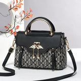 Ladies' handbag 2026 new fashion trend embossed plain style versatile casual shoulder crossbody bag.