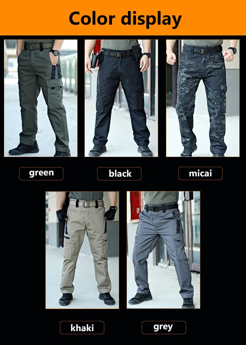 Pantalones de trabajo tácticos para hombre, pantalones cargo para exteriores, multibolsillos, impermeables, para otoño y primavera, ropa de trabajo al aire libre, pantalones de senderismo