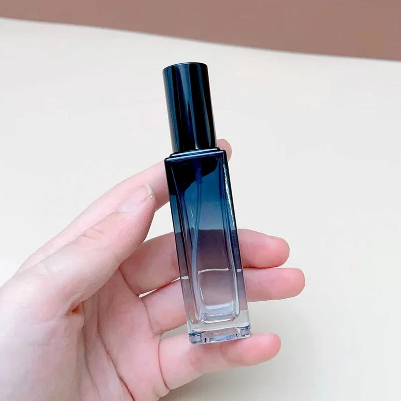5ml/10ml Gradient Color Perfume Bottle Square Glass Spray Bottle Travel Portable Sample Fragrance Atomizer Refillable Container
