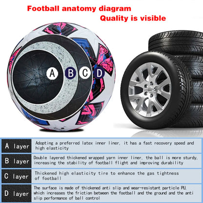 Professional Soccer Ball Size 5 Official Match Ball Seamless Bonded PU Soft Size 4 Football Excellent Grip and Elasticity