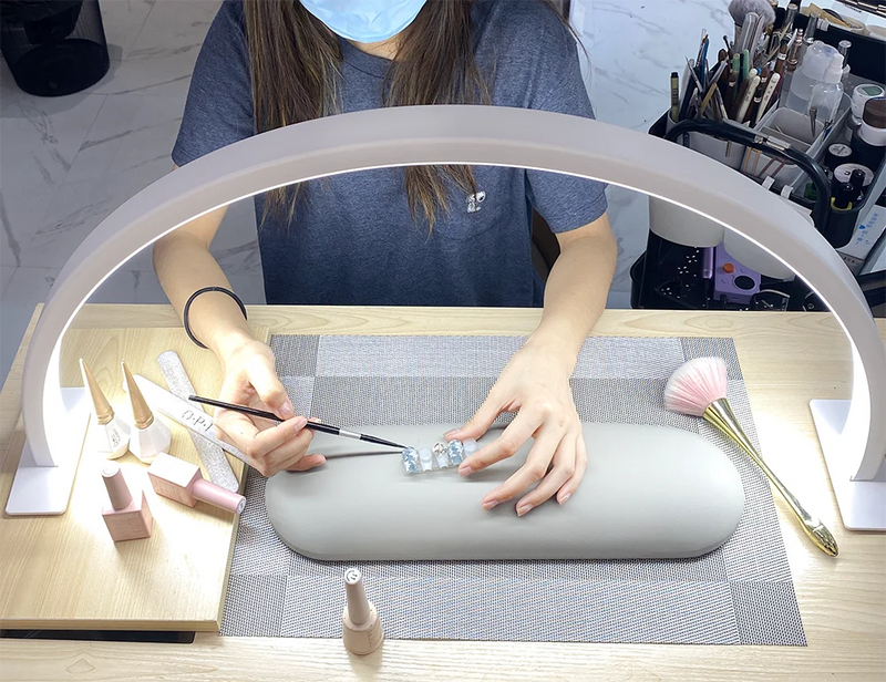 48W Half Moon Lamp For Nail Desk Dimmable 3000K-6000K Makeup Manicure Beauty Salon Touch Switch LED Light Half Moon Nail Lamp