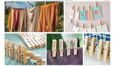 20 pinzas de bambú natural para ropa, pinzas para fotos, pinzas de madera para manualidades, bodas y fiestas, envío directo