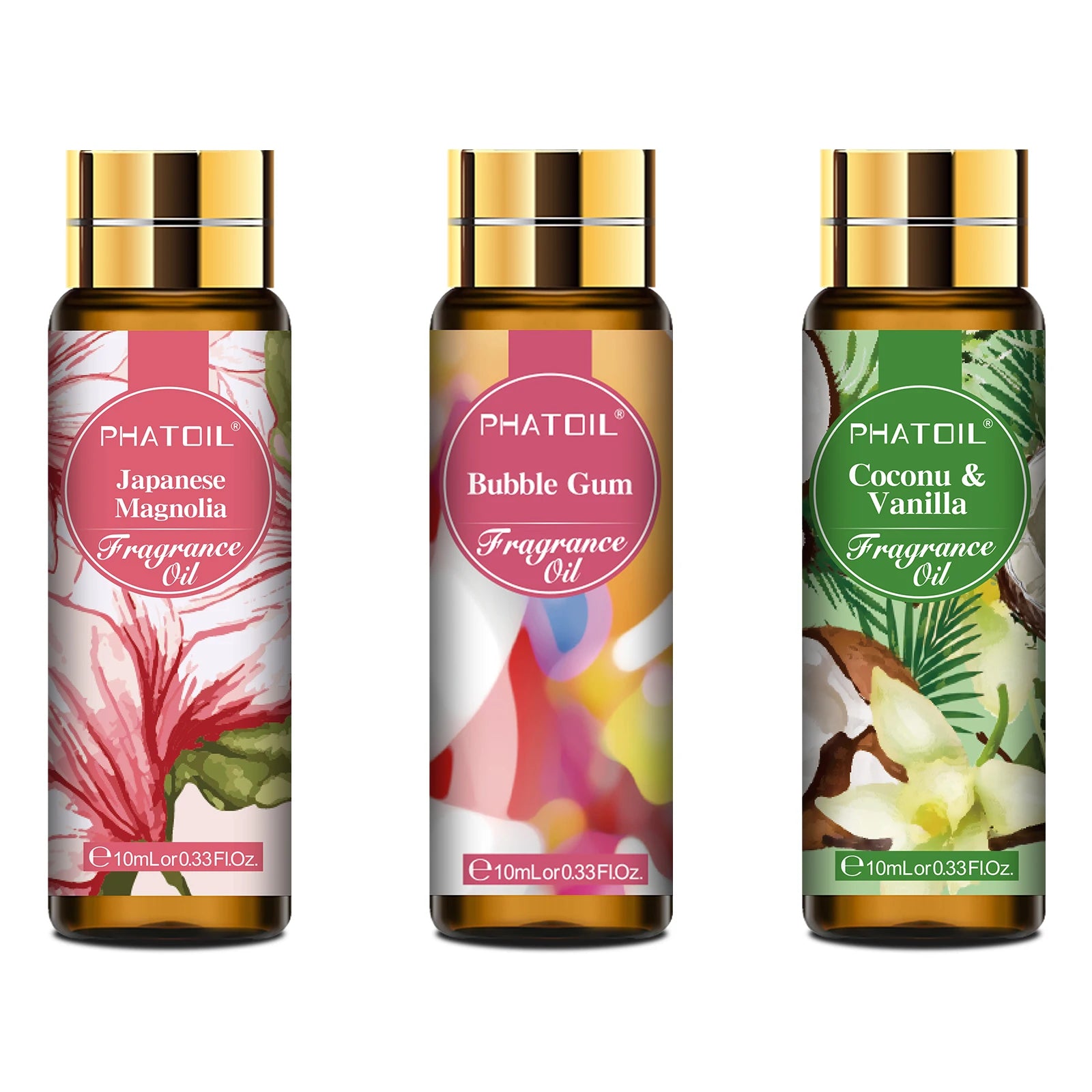 PHATOIL 1/3/9pcs 10ml Sweet Fruit Fragrance Oil For Aromatherapy DIY Candle Cherry Apple Strawberry Mango Coconut Fragrance Oils