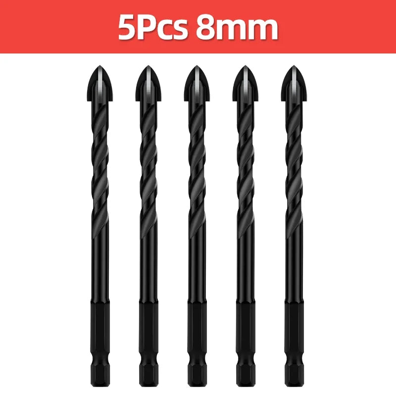 Cross Hex Tile Drill Bit For Glass Concrete Ceramic Tile Hole Opener Tunsten Carbide Hard Alloy Bits Set Tools 3 4 5 6 8 10 12mm