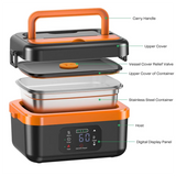 A98I-Cordless Electric Lunch Box, Rechargeable Self-Heating Food Warmer With 16000Mah Battery, For Work/Travel/Car/Office