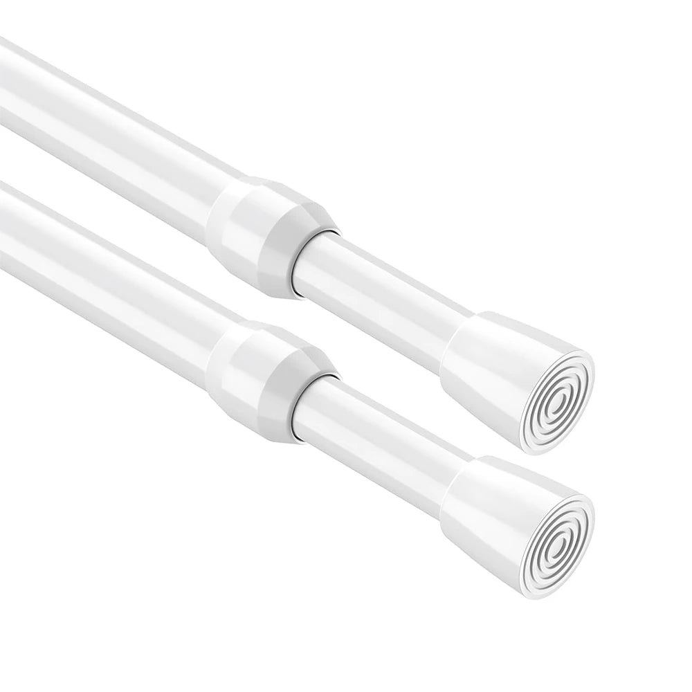 Barras de cortina con resorte de tensión, duraderas, de longitud ajustable, extensibles, telescópicas, para baño, cocina y armario, sin taladro.