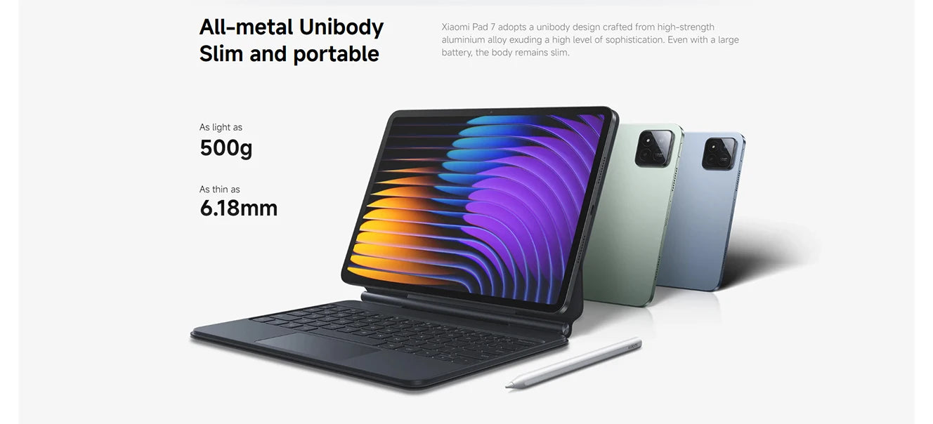 Tablet Xiaomi Pad 7 Versão Global 11.2" 3.2K 144Hz - Snapdragon 7+ Gen 3 | Bateria 8850mAh & Câmara 13MP
