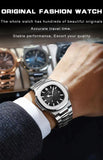 POEDAGAR Square Luxury Men Wristwatch Waterproof Luminous Date Stainless Steel Male Clock Business Sports Quartz Watches For Men