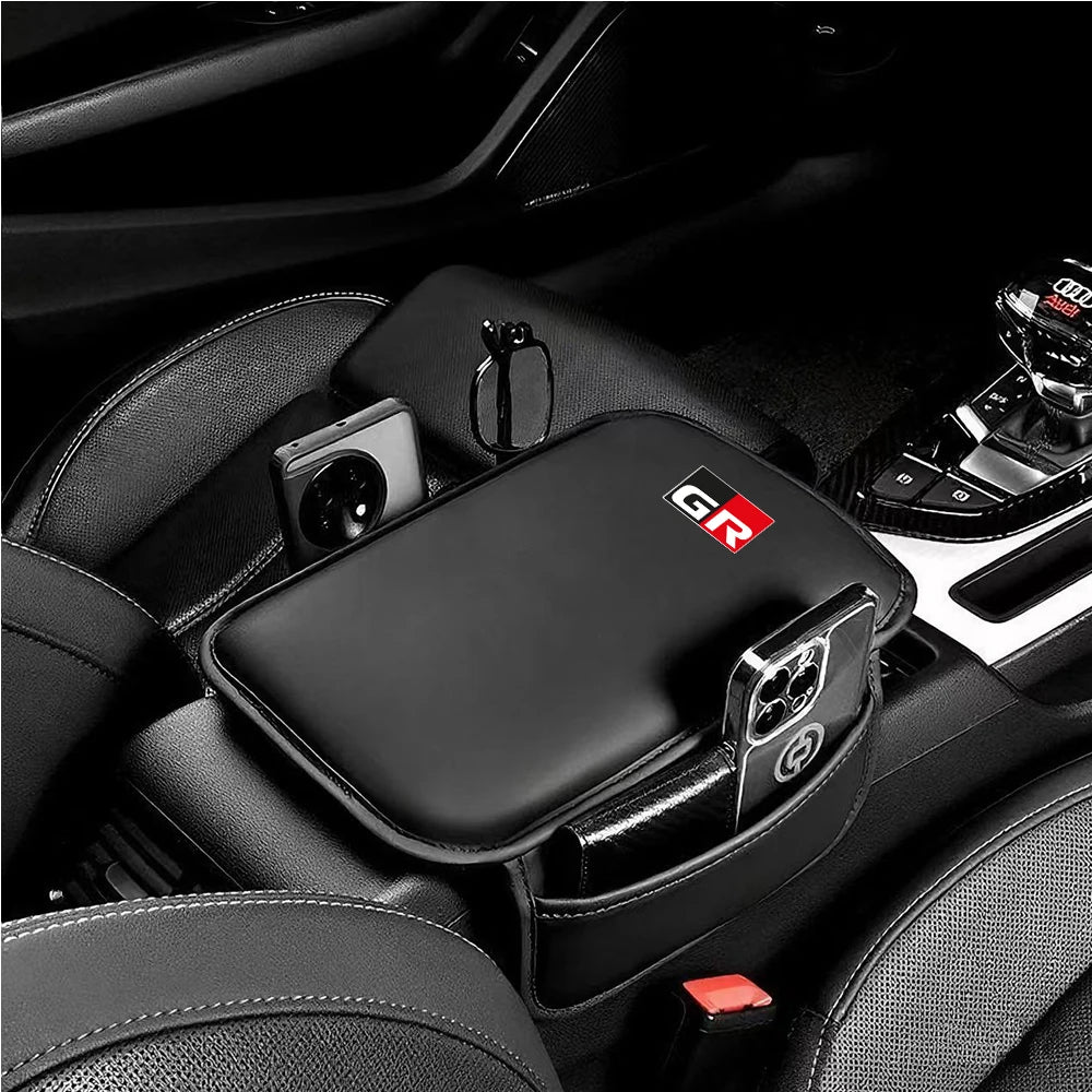 Car Center Console Protector Cover Universal Leather Car Armrest Box Cushion Pad for Toyota harrier GR Hilux Auto Accessories