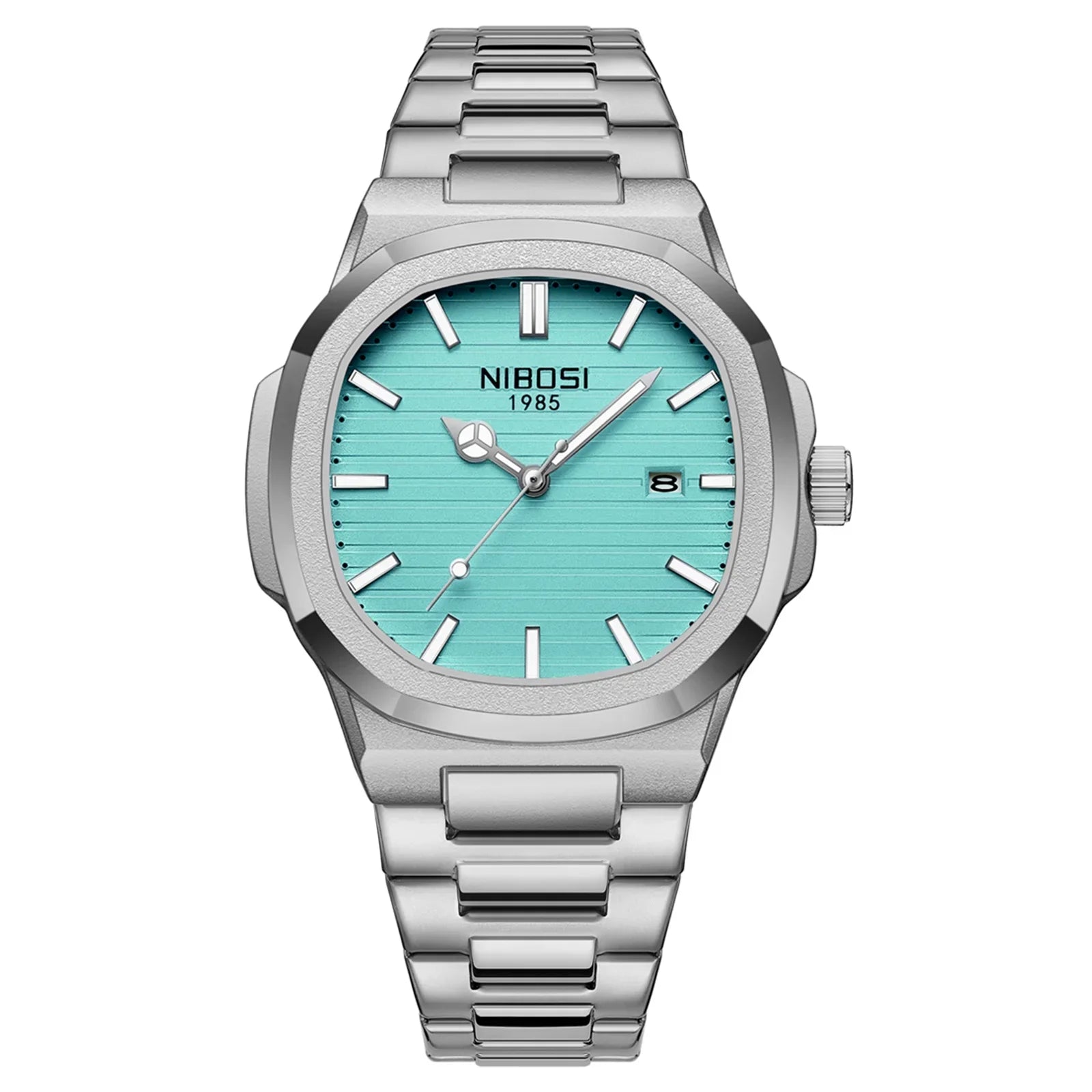 NIBOSI Brand Mens Watches Quartz Movement Watch Luxury Stainless Steel Calendar Waterproof Sport Simple Wristwatches for Man