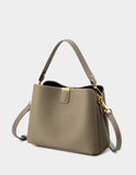 100% Genuine Leather Women's Bucket Bag Luxury Designer Versatile Shoulder Bag Women Commuter Crossbody Bags Female Handbag