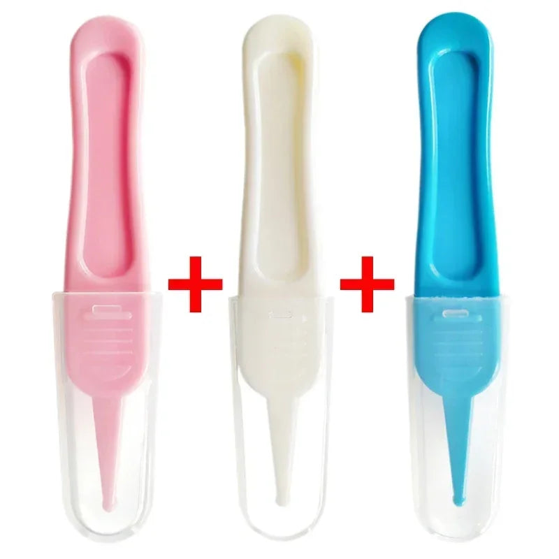 Pinzas para limpiar la nariz del bebé, herramienta segura para limpiar el ombligo, la nariz y los oídos del bebé, pinzas para mocos, eliminación de mocos, suministros de limpieza para recién nacidos