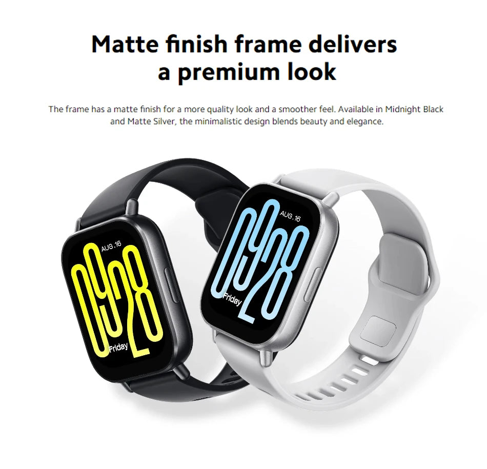 Global Version Xiaomi Redmi Watch 5 Active 2'' Display Up to 18 days of battery life 140+ workout modes Bluetooth calling 5ATM