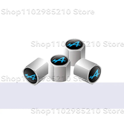 4Pcs/Set A Alpine Logo Car Wheel Tire Valve Stem Caps Dust Rim Covers Decor For Clio Scenic Logan Megane Captur Kadjar Duster