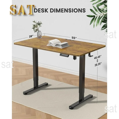 ad Height Adjustable Electric Standing Desk, 55 x 28 Inches Sit Stand up Desk, Memory Computer Home Office Desk