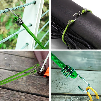 5/10PCS Luggage Strap Elastic Strap Fixed Elastic Cord Socket Fixed Small Hook 4mm Latex Mini Rope Camping Accessories