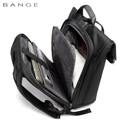 BANGE 15.6-inch laptop Men's business backpack waterproof multi compartment travel bag Black backpack suitable for men and women