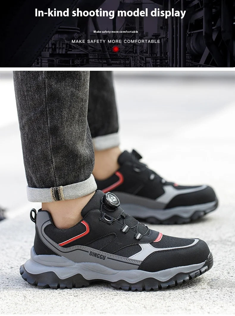 Anti-Piercing Steel Toe Safety Shoes, Certified Work Boots, Oilproof Slip Resistant for Construction & Industrial Shoes for Men