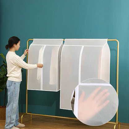 Clothing Dust Cover Transparent Dress Clothes Garment Dust Cover Hanging Organizer Waterproof Dustproof Clothes Wardrobe Storage