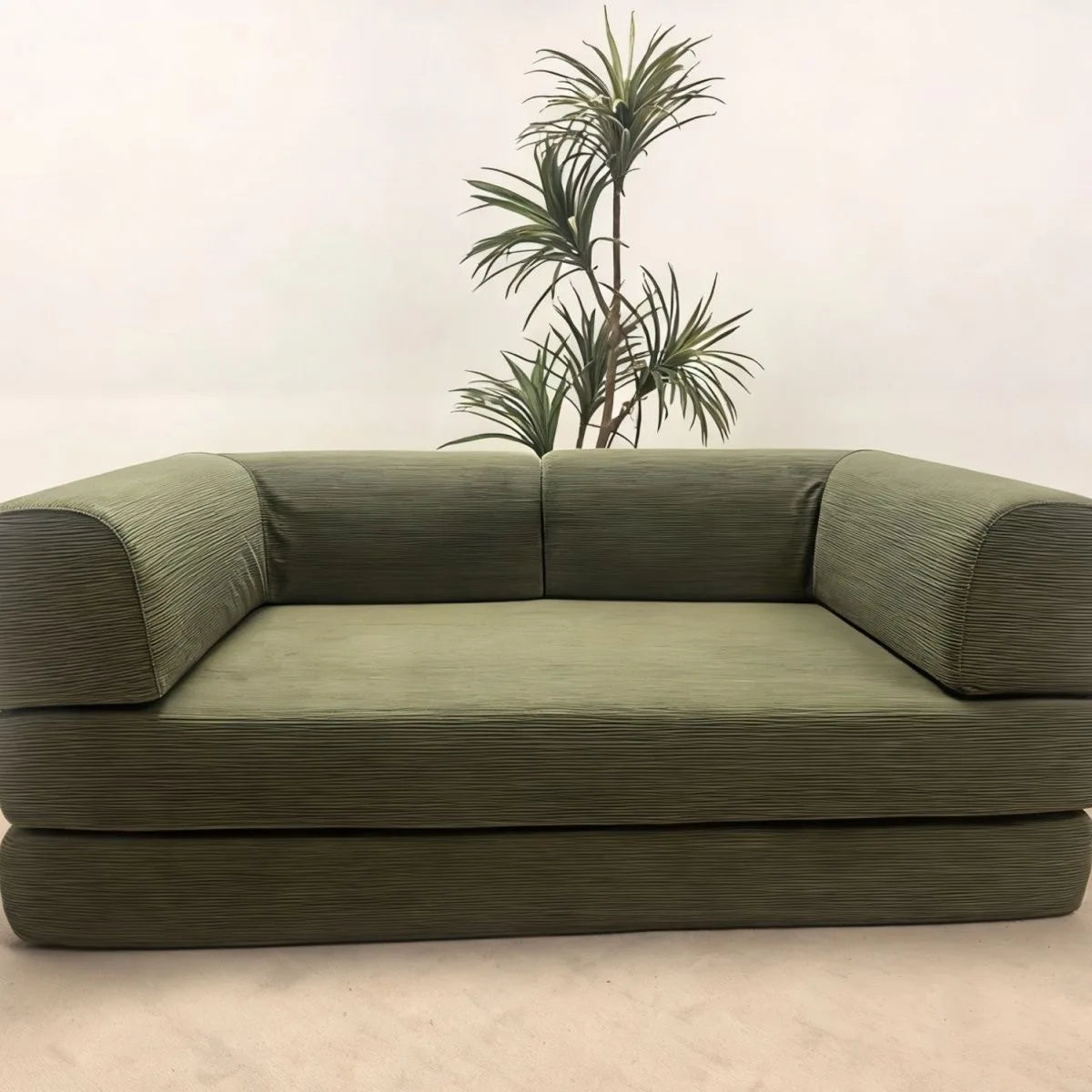 Italian Compressed Sofa Minimalist Retro Corduroy Sofa Bed Lounge Modular Couch Foldable Washable Customizable for Living Room