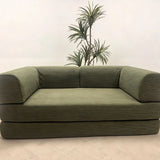 Italian Compressed Sofa Minimalist Retro Corduroy Sofa Bed Lounge Modular Couch Foldable Washable Customizable for Living Room