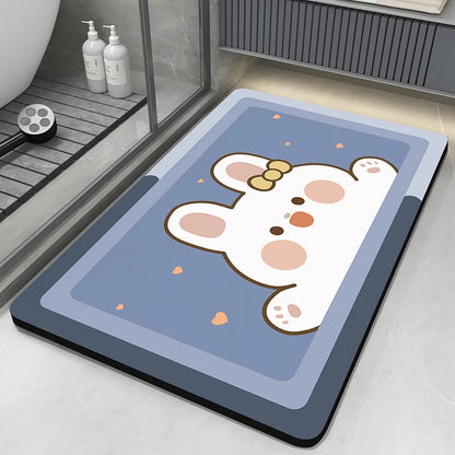 Diatomaceous Earth Bath Mat Bathroom Rug Absorbent Non-slip Floor Foot Mats Quick Dry Shower Carpet Toilet Pad Doormat Washable