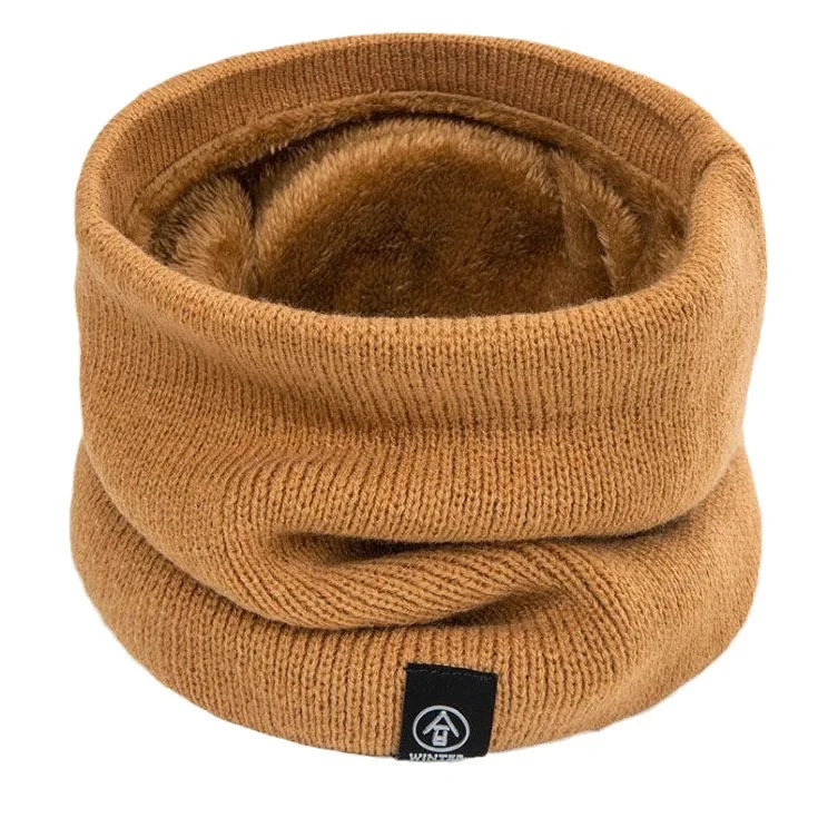 New Warm Neck Cover Neckerchief Winter Plush Muffler Woolen Knitting Fashion Solid Color Men Women Cold-proof Scarf Outdoors