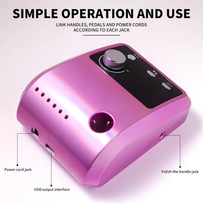 45000RPM Nail Drill Machine Cutters Professional Electric Nails Sander File for Gel Nails Polishing Remove Home Manicure Salon