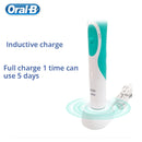 Cepillo de dientes eléctrico Oral B para adultos, recargable, con rotación, blanqueamiento 3D y cabezales de regalo.