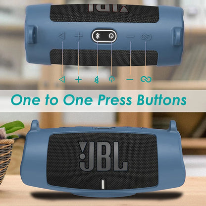 Newest Bluetooth Speaker Case Soft Silicone Cover Skin With Strap Carabiner for JBL Charge 5 Wireless Bluetooth Speaker Bag