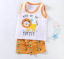 Children Sets Kids Vest Suit 2PCS Set Summer Cotton T-Shirt Girl Shorts Clothes Children Boys Girls Sleeveless Suit Wear Cloth