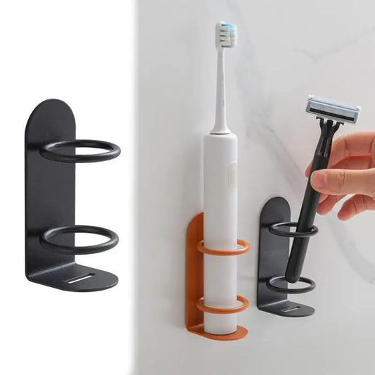 Wall-Mounted Electric Toothbrush Holder Punch-Free Razor Holder Storage Shelf Toothbrush Organizer Bathroom Accessories