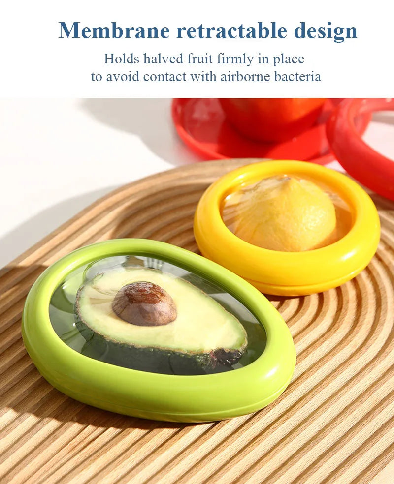 Fruit Vegetable Airtight Fresh Storage Box Lemon Tomato Avocado Preservation Seal Cover Transparent Reusable Kitchen Tools