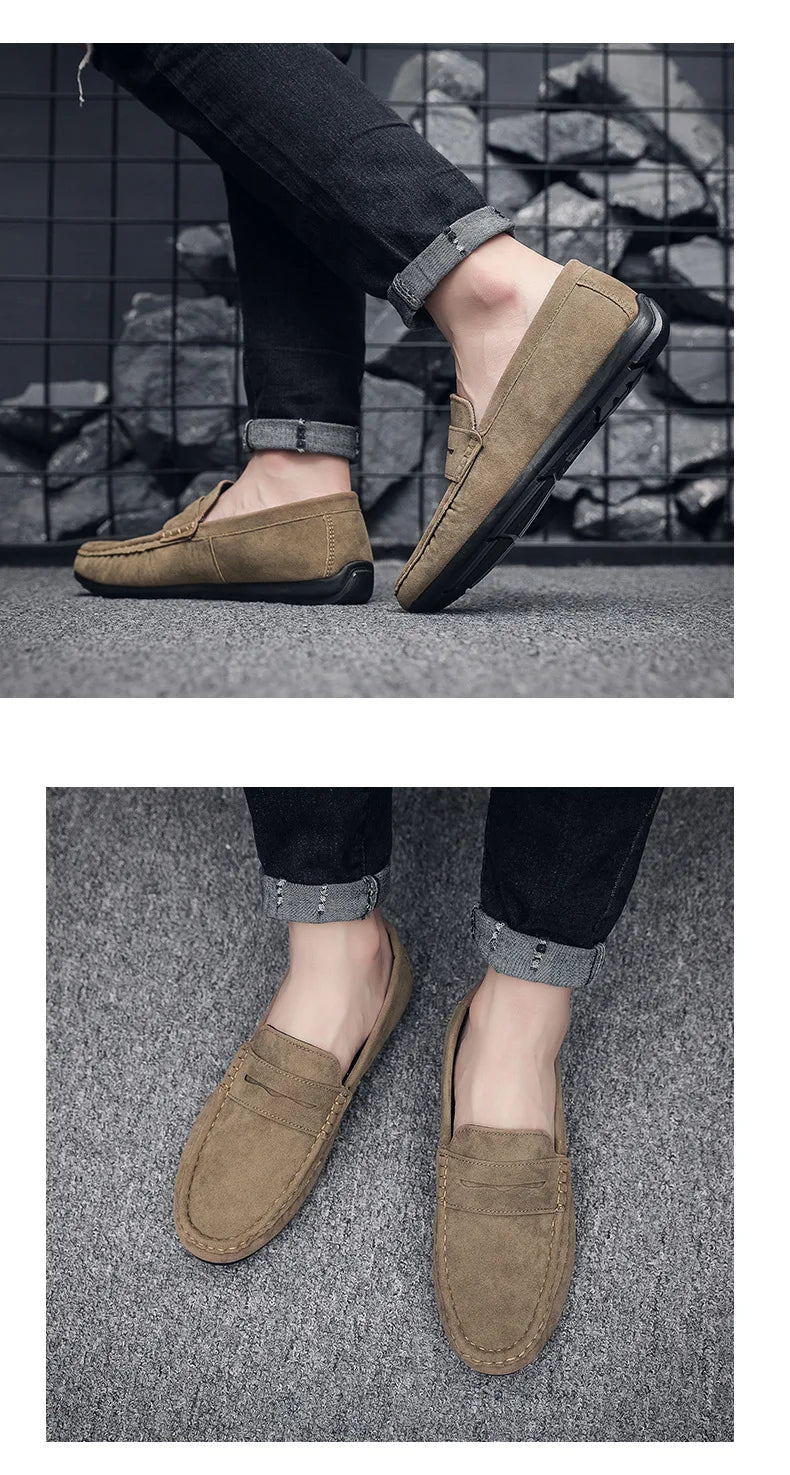New Men's Loafers, Lightweight and Breathable Casual Shoes, Men's Flat Driving Shoes, Soft Sole Slip-on Business Shoes, Moccasins